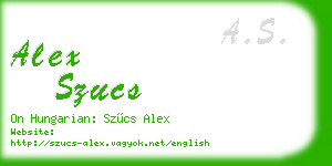 alex szucs business card