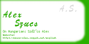 alex szucs business card